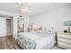 Bedroom with mirrored closet and coastal decor at 5701 Bahia Del Mar Cir # 507, St Petersburg, FL 33715