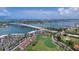 Aerial view showing property location near bridge and golf course at 5701 Bahia Del Mar Cir # 507, St Petersburg, FL 33715