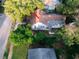 Bird's eye view of house, showing the roof and landscaping at 55 W Lemon St, Tarpon Springs, FL 34689