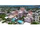 Aerial view of Don CeSar Hotel, featuring pools and beach at 1515 Pinellas Bayway S # 65, St Petersburg, FL 33715