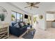 Comfortable living room with water views and a sofa at 1515 Pinellas Bayway S # 65, St Petersburg, FL 33715