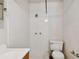 Clean bathroom with shower stall, toilet and sink at 1618 Valencia St, Clearwater, FL 33756