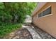 Curving sidewalk alongside the house and lush vegetation at 1618 Valencia St, Clearwater, FL 33756