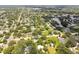 Wide aerial view of neighborhood, highlighting the property's location near a waterway at 1618 Valencia St, Clearwater, FL 33756