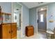 Clean bathroom with a shower, vanity, and a view to the bedroom at 192 Blue Marlin Dr, Oldsmar, FL 34677
