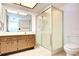 Clean bathroom with a shower/tub combo, vanity, and toilet at 10216 Regal Dr # 708, Largo, FL 33774