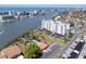 Aerial view of condo building near the water at 10216 Regal Dr # 708, Largo, FL 33774