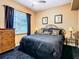 Inviting bedroom featuring dark furniture, soft lighting, and a calming atmosphere at 6816 Dali Ave # 101, Land O Lakes, FL 34637