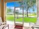 Relaxing screened-in patio with chairs overlooking a beautiful pond and lush green lawn at 6816 Dali Ave # 101, Land O Lakes, FL 34637