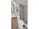 Modern bathroom with updated vanity and large walk-in shower at 9406 Rainbow Ln, Port Richey, FL 34668