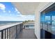 Ocean view balcony with metal railing at 14300 Gulf Blvd # 206, Madeira Beach, FL 33708
