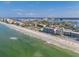 Aerial view of beachfront property, showing building and beach at 14300 Gulf Blvd # 206, Madeira Beach, FL 33708