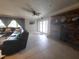 Living room with fireplace and access to the backyard at 3912 Fontainebleau Dr, Tampa, FL 33634