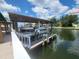 Covered boat dock with lift for convenient access at 3912 Fontainebleau Dr, Tampa, FL 33634