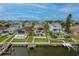 Aerial view of waterfront property with private pool and dock at 6240 Bayside Dr, New Port Richey, FL 34652