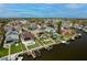Aerial view of waterfront home with private pool and dock at 6240 Bayside Dr, New Port Richey, FL 34652