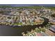 Wide aerial view of waterfront homes and neighborhood at 6240 Bayside Dr, New Port Richey, FL 34652