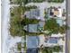Aerial view of beachfront property with lush landscaping at 516 Gulf Blvd, Indian Rocks Beach, FL 33785