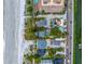 Aerial view of beachfront property with lush landscaping at 516 Gulf Blvd, Indian Rocks Beach, FL 33785