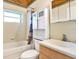 Bathroom with tub, toilet, and updated vanity at 6700 90Th N Ave, Pinellas Park, FL 33782