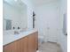 Simple bathroom with vanity, toilet, and a modern aesthetic at 5120 Marina Way # 3303, Tampa, FL 33611