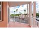 Private balcony with parking and partial water view at 4516 Seagull Dr # 213, New Port Richey, FL 34652