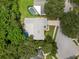 Aerial view highlighting the home and pool area at 3045 Kevlyn Ct, Safety Harbor, FL 34695