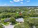 Aerial view of house nestled amongst green trees at 3045 Kevlyn Ct, Safety Harbor, FL 34695