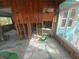 A living room under renovation, showing exposed wooden walls and flooring at 3108 58Th S St, Gulfport, FL 33707