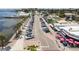 Aerial view of Gulfport beach, showing the waterfront, beach, and nearby businesses at 3108 58Th S St, Gulfport, FL 33707