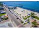 Aerial view of beach, pier, and parking area at 3108 58Th S St, Gulfport, FL 33707