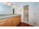 Bathroom with walk-in shower and vanity at 8693 Bardmoor Blvd # 202B, Seminole, FL 33777
