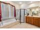 Primary bathroom with soaking tub and shower at 22531 Eagles Watch Dr, Land O Lakes, FL 34639