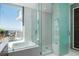 Modern bathroom with a large walk-in shower and a view at 100 1St N Ave # 2501, St Petersburg, FL 33701