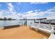 Fishing dock with benches and water views at 8911 Blind Pass Rd # 305, St Pete Beach, FL 33706