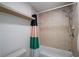 Small bathroom with a shower/tub, and colorful shower curtain at 200 Country Club Dr # 1004, Largo, FL 33771