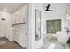 Spa-like bathroom with a soaking tub, walk-in shower, and laundry area at 2827 11Th N Ave, St Petersburg, FL 33713
