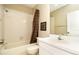 Bathroom with shower/tub combo and vanity at 11520 Shipwatch Dr # 1386, Largo, FL 33774