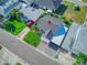 Aerial view of single story home with private yard, located in residential neighborhood at 142 Beach Ave, Redington Shores, FL 33708