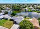 Aerial view of a house on the waterfront with a large yard and canal access at 2248 Society Dr, Holiday, FL 34691