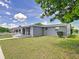 Spacious backyard with patio and screened enclosure at 2248 Society Dr, Holiday, FL 34691