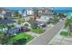 An aerial view highlighting the home's location near the beach and other properties at 142 Beach Ave, Redington Shores, FL 33708