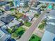 Aerial view of single Gathering home near beach at 142 Beach Ave, Redington Shores, FL 33708