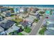 Aerial view of house near beach, highlighting location and neighborhood at 142 Beach Ave, Redington Shores, FL 33708