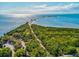 Aerial view of a scenic coastal highway and bridge at 3047 Enisglen Dr, Palm Harbor, FL 34683