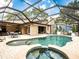Inviting pool and spa with screened enclosure, perfect for relaxation and entertaining at 3047 Enisglen Dr, Palm Harbor, FL 34683