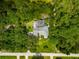 Aerial view of a private home surrounded by mature trees at 6049 Patricia Pl, Weeki Wachee, FL 34607