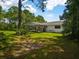 Spacious backyard with a screened-in pool area at 6049 Patricia Pl, Weeki Wachee, FL 34607