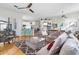 Open living space with kitchen island and comfortable seating at 4486 Berisford Blvd, Palm Harbor, FL 34685