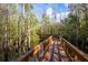 Wooden boardwalk through a cypress swamp and pond at 21312 Preservation Dr, Land O Lakes, FL 34638